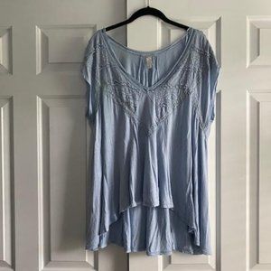 baby blue free people blouse